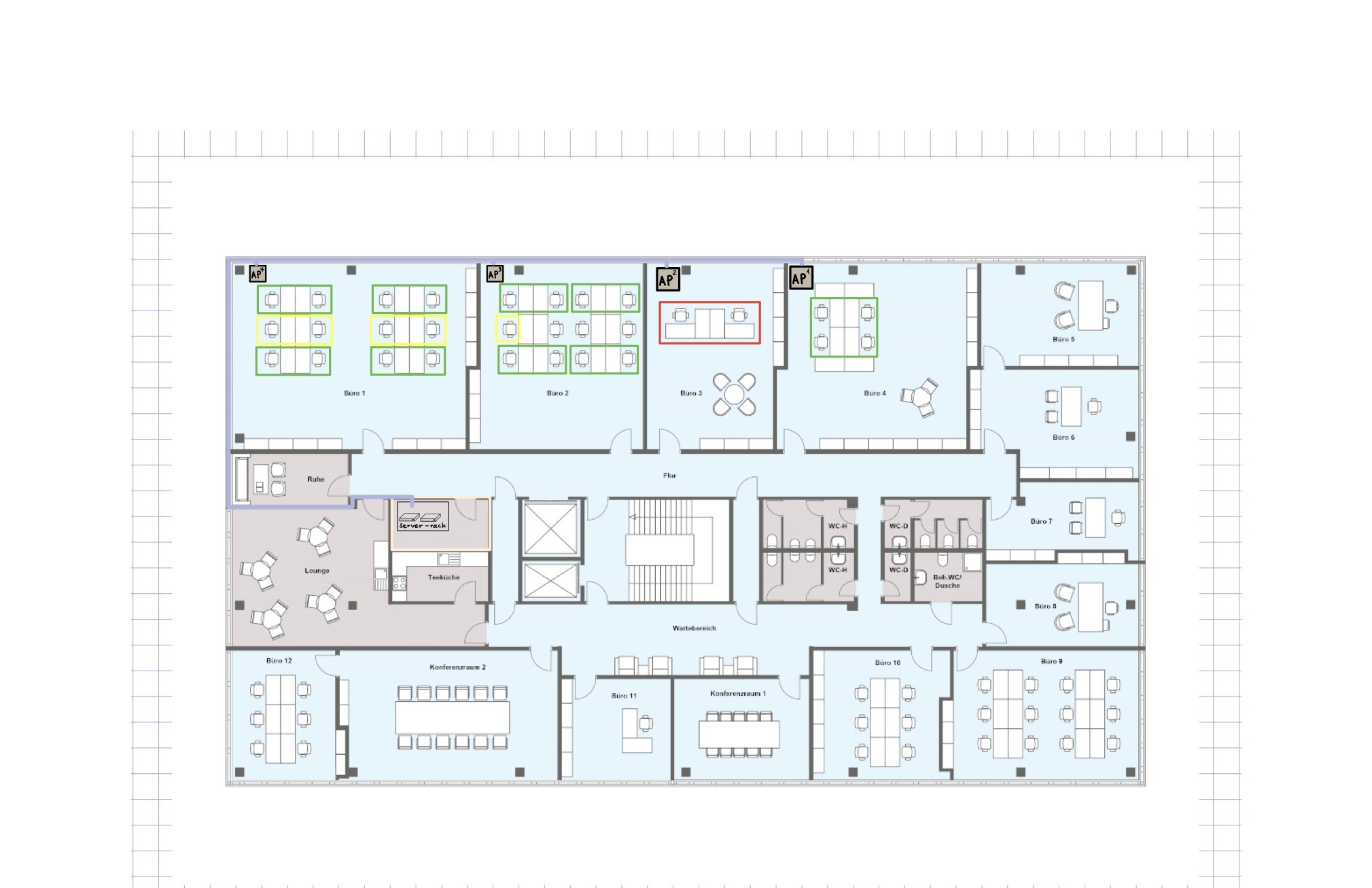 Netzwerkplan Grundriss Muster GmbH